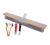 Balai Métallique, Balai De Jardin en Métal, 50cm Balai Métallique en Acier avec Prise, Brosse,Pelle, Brosse À Sol pour Enlever La Mousse du Jardin Mauvaises Herbes Taches Tenaces