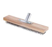 Balai métallique | Balai de sol portable en acier de 30 cm | Brosse à gratter réutilisable, râteau à feuilles avec manche en bois, socle, balai de jardin épaissi, poils durs pour mousse de jardin