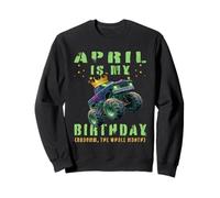 Balai Monster Truck d'anniversaire d'avril Sweatshirt