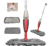 Balai Multifonctionnel avec Pulvérisateur 4 en 1, Absorbant, Léger Et sans Fil, avec 2 Lingettes Microfibre, Manche Télescopique 360°, pour Sol Stratifié, Carrelage, Porcelaine, Parquet, Sol Flottant