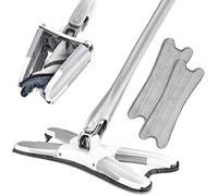 Balai Plat en Microfibre 2 en 1 Sec et Humide en Forme de Papillon avec 2 tampons de Rechange Facile à Presser et à essorer