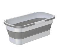 Balai Plat Nouveau Style avec Seau,Grande Vadrouille Plate Et Seau Évolutif avec Roues,Vadrouille en Microfibre Rotative À 360 °, Vadrouille À Poussière avec Grattoir pour Le Nettoyage des Sols