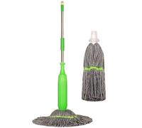 Balai pour nettoyage du sol, balai de séchage en microfibre 2 en 1 avec 1 recharge supplémentaire et tête de 45,7 cm, essorage mains libres et absorbant pour la maison