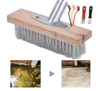 Balai Poussoir Extérieur - Tête de Balai Métallique Robuste pour Nettoyage | Balais en Fil avec Douille pours Manche ens Bois, Jardin Durable pour Terrasse Pierre Béton, 20cm/7.87in 30cm/11.81in 50cm/