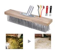Balai Poussoir Extérieur - Tête de Balai Métallique Robuste pour Nettoyage | Balais en Fil avec Douille pours Manche ens Bois, Jardin Durable pour Terrasse Pierre Béton, 20cm/7.87in 30cm/11.81in 50cm/