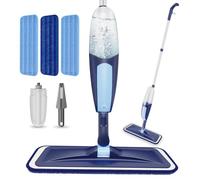 Balai pulvérisateur pour nettoyage du sol, balai en microfibre TRAV-ROUND avec 3 tampons lavables réutilisables pour Swiffer Powermop pour nettoyage à sec, poussière humide sur bois dur, stratifié