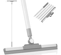 Balai Raclette Sol Large 36cm avec Manche Long Réglable, Raclettes Douche Caoutchouc, Grattoir Vitre Professionnel, Outil Nettoyage Plancher pour Fenêtre, Carrelage, Cuisine, Patio, Jardin, Salle Bain