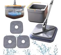 Balai rotatif M16, M16, serpillère rotative auto-nettoyante M16, serpillère rotative et seau avec essoreuse, serpillère carrée pour nettoyage du sol, serpillère rotative séparée pour eau propre et