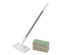 Balai Serpillère Anti Poussière, Balai À Poussière Jetable avec 4 Chiffons, Chiffonnette À Serpillère À Changement Rapide, pour Sol Carrelé Mur Salle De Bain Cuisine Salon