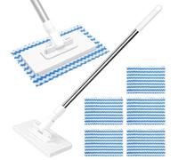 Balai-Serpillère avec Système de Fixation par Pression, avec Lingette | Mini Balai-Serpillère,Changement Automatique, avec 5 Lingettes en Microfibre Réutilisables