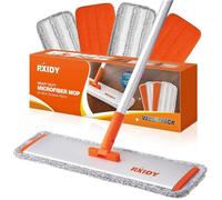 Balai Serpillère Professionnel Balais Nettoyer Sol avec 4 Tampons Lavables s Serpillere Balai pour Le Bois Dur, Le Stratifié