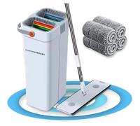 Balai Serpillère Professionnel Industry Rainbow avec Seau Essoreur Double Bac, Tête XL 360°