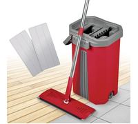 Balai serpillère raclette intégrée & seau essoreur Smart Mop Compact 360° - 2 lingettes incluses