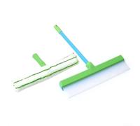 Balai serpillère simple en tissu ultra fin de 30,5 cm pour surfaces de voiture et verre, miroirs et portes de douche avec silicone flexible et large zone de nettoyage (vert blanc)