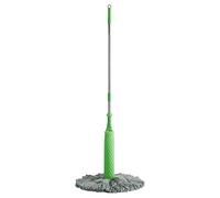 Balai Serpillère Twist Mop - Franges en Microfibre avec Système D'essorage Intégré - Tampon Récurant Anti-Rayures pour Taches Tenaces - Nettoie Les Sols Stratifiés, Planchers Et Carrelages