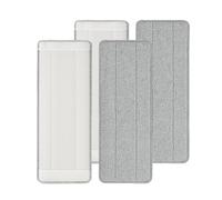 Balai Serpillière Mop Compact Malin - Kit Complet de Nettoyage avec Seau 2 Compartiments Nettoyer / Essorer - Manche 141 cm, Lingettes et Tête Plate et pivotante XL (Lot de 4 Lingettes Balai Pro)
