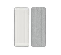 Balai Serpillière Mop Compact Malin - Kit Complet de Nettoyage avec Seau 2 Compartiments Nettoyer / Essorer - Manche 141 cm, Lingettes et Tête Plate et pivotante XL (Lot de 2 Lingettes Balai Pro)