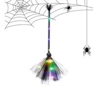 Balai Sorcière Halloween | Balai Magique LED Décoratif | Accessoire Déguisement Et Décoration Fête | Ballai Lumiineux Pour Costume Enfant Adulte Soirée Thème Extérieur Intérieur Jardin Maison