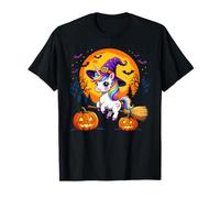 Balai sorcière Licorne Halloween Citrouille Lune T-Shirt