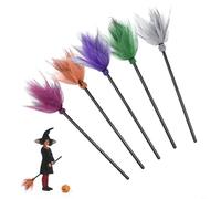 Balai sur le thème de la sorcière pour les fêtes costumées et les fêtes de fin d'année, idéal pour les photomatons, les spectacles sur scène et les décorations à thème (orange + rose rouge + gris +