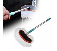 Balai télescopique en soie de lait doux pour nettoyage de voiture avec silicone et manche extensible en acier inoxydable pour enlever la poussière et le sable
