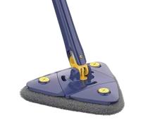 Balai triangulaire pour plinthes, balai de nettoyage de 120 cm, rotatif à 360°, extensible, pour une utilisation humide et sèche, nettoie les, plafonds, les fenêtres et sols, idéal pour