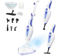 Balai vapeur 12 en 1, chauffage rapide en 15 secondes, nettoyeur vapeur amovible de 1 500 W avec 2 patins anti-saleté, élimine 99,99 % des taches tenaces sur les planchers de bois dur, vêtements