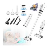 Balai Vapeur Sans Fil 5 en 1 Compact - Léger, 35Min Autonomie, Aspirateur Nettoyeur Vapeur Pour Sol Dur Tapis Poils D'animaux Voiture