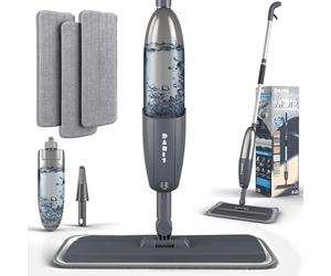 Balai Vaporisateur, Balai à Franges avec 3 Tampons en Microfibre Réutilisables, Réservoir d'eau de 360ml, Balai Vaporisateur Professionnel en Microfibre pour La Maison et La Cuisine