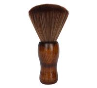 Balais à Cou, Brosse Plumeau Coiffeur, Brosse de Nettoyage Professionnelle de Coiffeur, Brosse de Coupe de Cheveux Douce, Brosse à épousseter pour le Visage, avec Manche en Bois