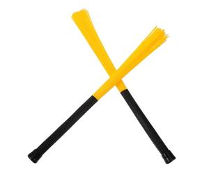 Balais de Batterie Jazz en Nylon, 1 Paire, Jaune, pour Musiciens | Bristes Ondulées et Structure en Faisceau, Accessoires pour Cajón et Kits de Batterie, Usage Personnel