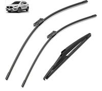 Balais d'essuie-glace avant arrière de voiture compatible avec MG ZS 2017-2023 24"+14"+10" ZS EV MGZS MGZSEV Pare-brise en caoutchouc souple sans cadre 2021 (Color : LHD, Size : Front Rear)