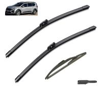 Balais d'essuie-glace avant et arrière compatible avec Dacia Jogger 2021 2022 2023 2024, pare-brise hybride, accessoires de voiture