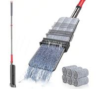 Balais et ensembles de balais [Serpillère autonettoyante mains libres]La serpillère plate est idéale pour nettoyer les sols. Le nettoyage n'est plus un problème ! Vous pouvez la nettoyer et l'essorer