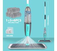 Balais magiques de balayeuse de nettoyage de sol avec des tampons en microfibre 360 ° Balai plat de vadrouille de plancher de jet de rotation pour nettoyer la vadrouille de rotation de la maison Yello