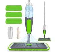 Balais Serpillère, ILAVCOOL Vaporisateur Spray Mop avec 3 Tampons de Vadrouille de Rechange, Balai Plat pour la Maison, la Cuisine, Le Bois Dur, Le Stratifié, Le Bois, la Céramique, 550 ML
