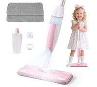 Balais Serpillère Jouet avec Vaporisateur Enfants - Nettoyage Montessori avec Fonction de Pulvérisation Réelle et 2 Tampons Lavables I Kit Menage Enfant, Jouets d'imitation pour Enfants dès 3 Ans