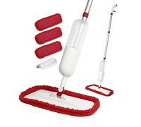 Balais Serpillère Vaporisateur, Microfibre Balai Pulvérisateur pour la Maison, la Cuisine Rouge
