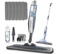 Balais Serpillère Vaporisateur,Spray Mop Microfibre Balai Pulvérisateur avec 6 tampons en Microfibre et1*Porte Balai pour la Maison