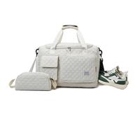 Balakaka 34 L Sac de Voyage avec Petit Sac de 1,5 L, Sac de Week-End avec Bandoulière Amovible, Imperméable Sac de Transport avec Compartiment à Chaussures pour Femme, Beige