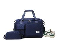 Balakaka 34 L Sac de Voyage avec Petit Sac de 1,5 L, Sac de Week-End avec Bandoulière Amovible, Imperméable Sac de Transport avec Compartiment à Chaussures pour Femme, Bleu Foncé