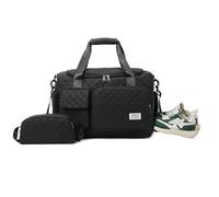 Balakaka 34 L Sac de Voyage avec Petit Sac de 1,5 L, Sac de Sport de Voyage avec Bandoulière Amovible, Imperméable Weekend Sac à Bandoulière avec Compartiment à Chaussures, Noir