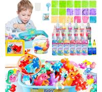 Balakaka Aqua Gelz Set avec 20 Bouteilles de Gel Coloré, Jouet en Gel d'eau avec 18 Moule/Bocal à bouquets/Aquarium, Colorés DIY Gels Magiques 3D CréAtifs Cadeau pour Enfants 3+
