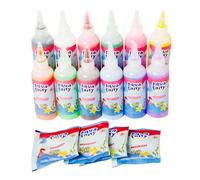 Balakaka Aqua Gelz Set Colour Gel 12 flacons + Poudre 4 packs, Jouet en Gel d'eau, Colorés DIY Gels Magiques 3D CréAtifs Cadeau pour Enfants 3+