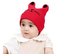 Balakaka Bonnet Bebe 0-9 Mois,Bonnets d'hiver pour bébé Garçon Filles Chapeaux tricotés,Chapeau Bonnet Enfant Hiver Bébé Épais Chaud Bonnet Tricoté,Rouge