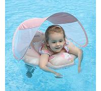 Balakaka Bouee Bebe Bouee Piscine pour Bébé avec Pare Soleil Bébé Siège De Piscine avec auvent Amovible de Bouee Bebe bouée Gonflable pour Enfants Anneau de Natation pour 12-24 Mois-Rose