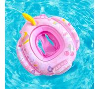 Balakaka Bouée de Natation pour Bébé 70×75 cm, Bouée Bébé avec Siège de Sécurité & Pistolet à Eau, Anneau de Natation Gonflab pour Enfants de 1-5 Ans