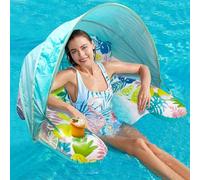 Balakaka Bouée Gonflable Piscine Adulte 86 * 75 * 55cm, Matelas Gonflable Piscine avec Radeau à Voiles Support Dorsal Confortable, Accessoire Piscine pour Plage Partie Vacances