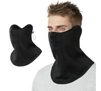 Balakaka Cache Cou Moto Polaire Hiver, Doublure Polaire Chaude Cache Cou pour Homme et Femme, Cache Cou Homme avec Bandes Réfléchissantes pour Sports de Plein Air, Noir