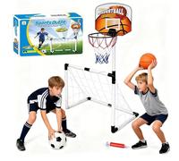Balakaka Cage de Foot Enfant Exterieur, Panier Basket Enfant Ensemble de Mini Panier de Basket avec Balles, Jouet de Sport pour Extérieur Intérieur Cadeau pour garçon Fille, 60 cm Orange